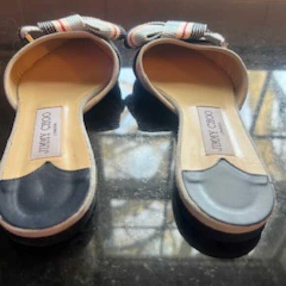 Jimmy Choo Mules Multi-stripe with Bow EU 39 - Picture 7 of 8